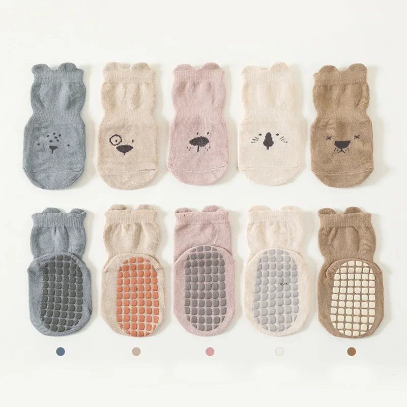 3/5 ペア ベビー愛らしい動物柄ノンスリップフロアソックス - Anti Blister Sock のレビューと価格