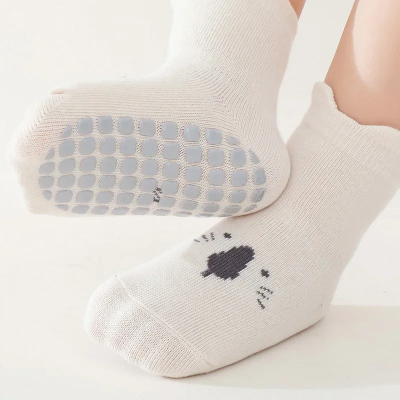 3/5 ペア ベビー愛らしい動物柄ノンスリップフロアソックス - Anti Blister Sock のレビューと価格