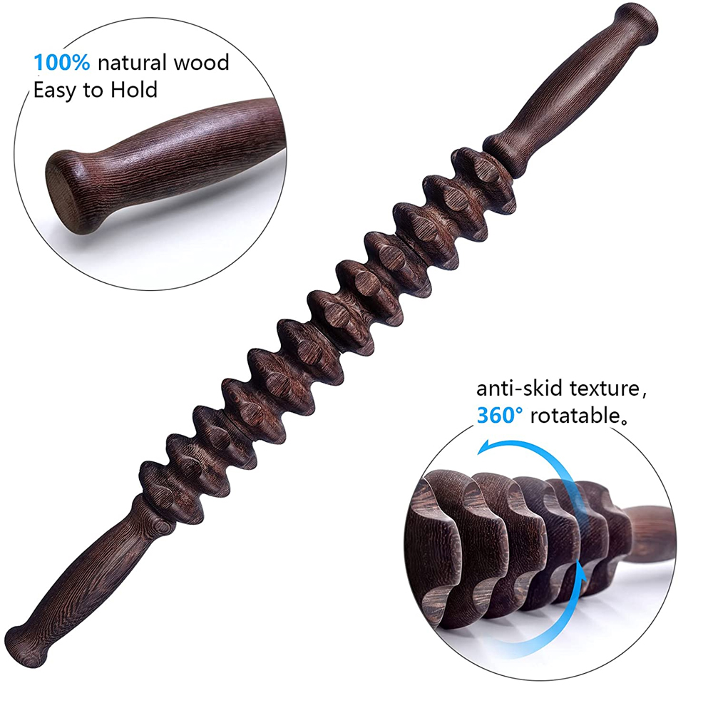 木製ローラー付きハンドヘルドマッサージャートリガー,筋膜,セ - Muscle Roller Stick のレビューと価格
