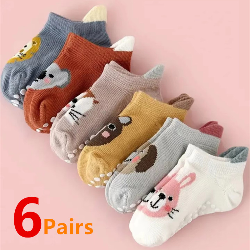 6 ペア/ロット新生児靴下キッズボーイズガールズ綿漫画ソフト - Anti Blister Sock のレビューと価格